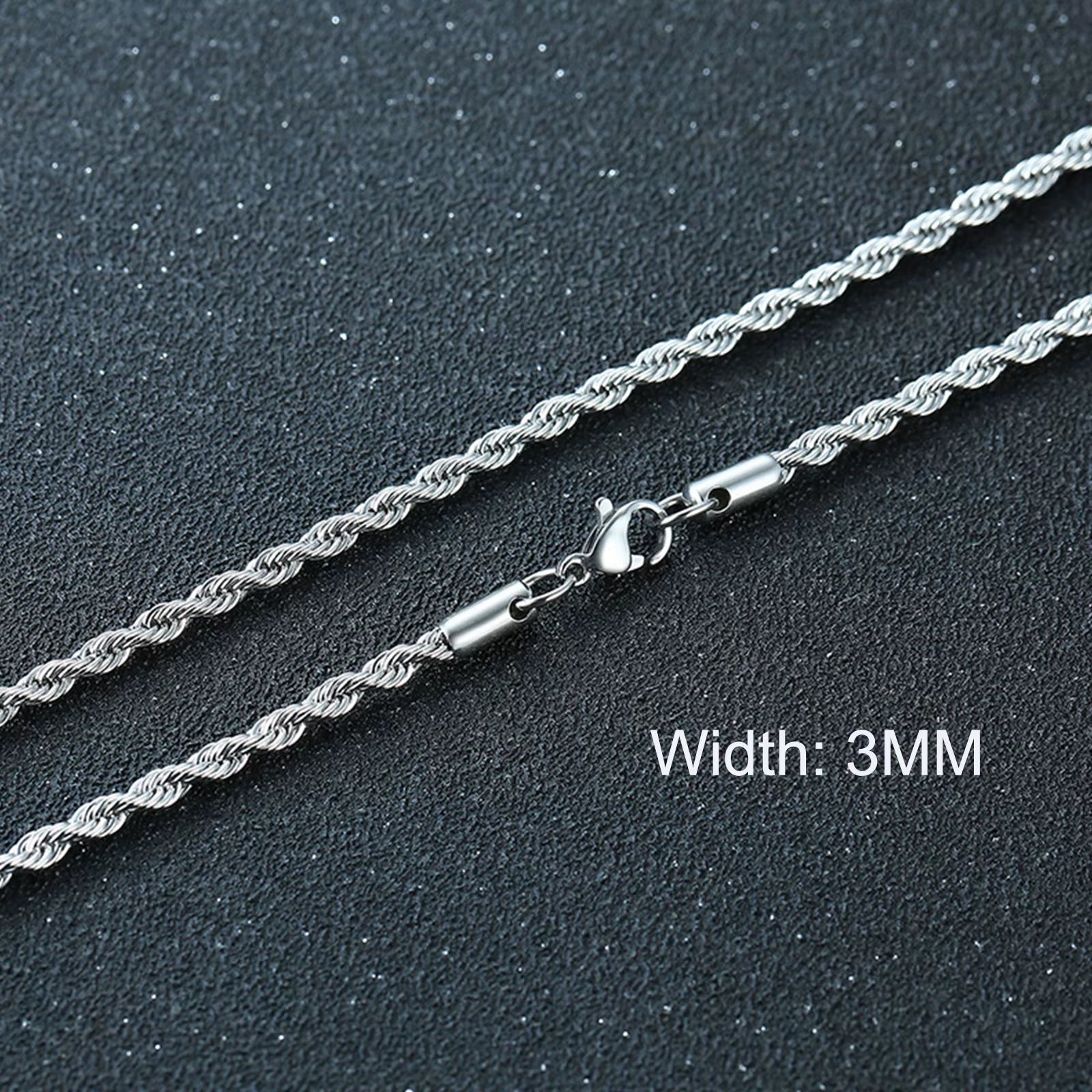 3/5/7/9/11MM Cuban Chain Necklaces for Men Women,Stainless Steel Curb Link Chain Collar,Jewelry Gift for Dad Husband BFF