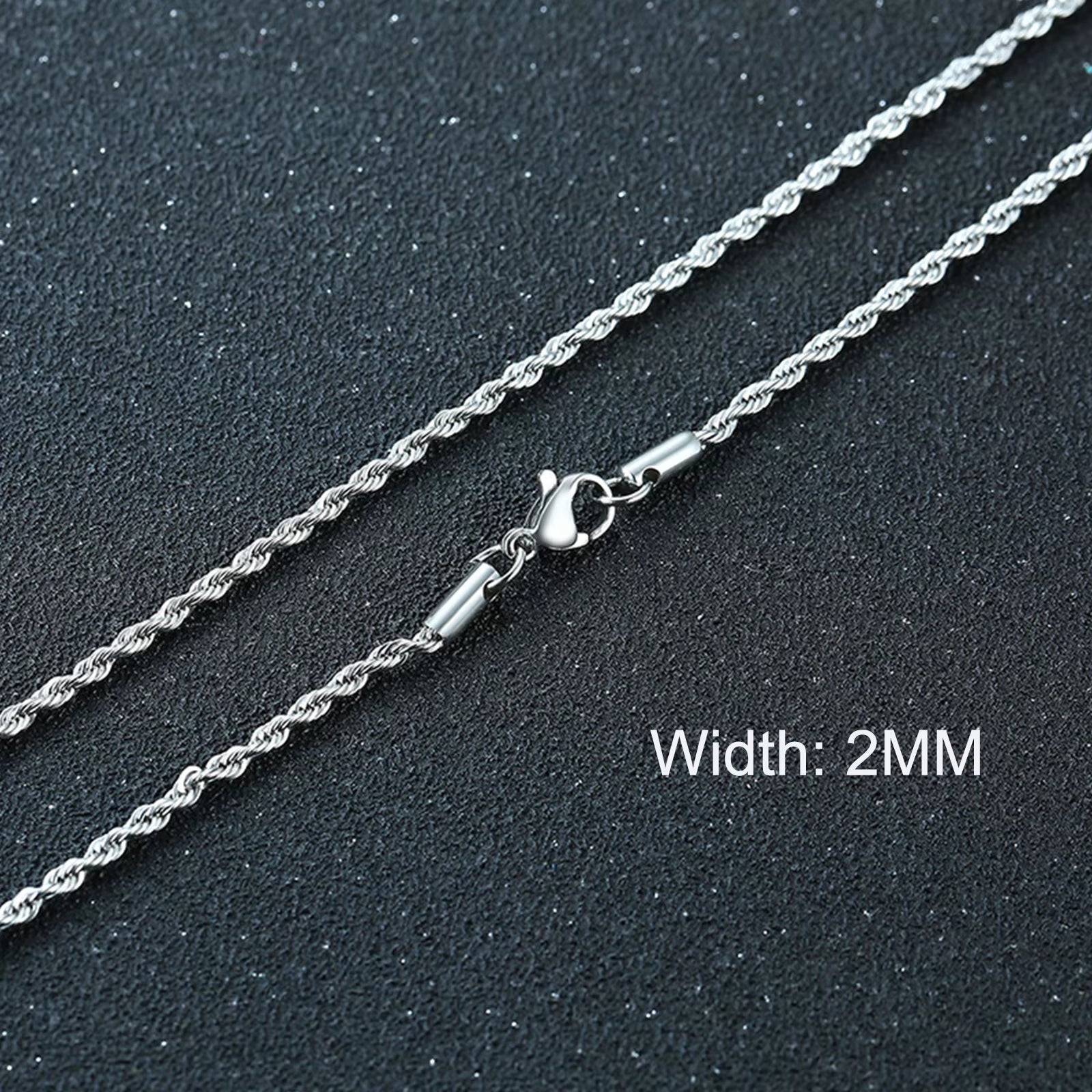 3/5/7/9/11MM Cuban Chain Necklaces for Men Women,Stainless Steel Curb Link Chain Collar,Jewelry Gift for Dad Husband BFF